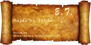 Bajári Tilda névjegykártya